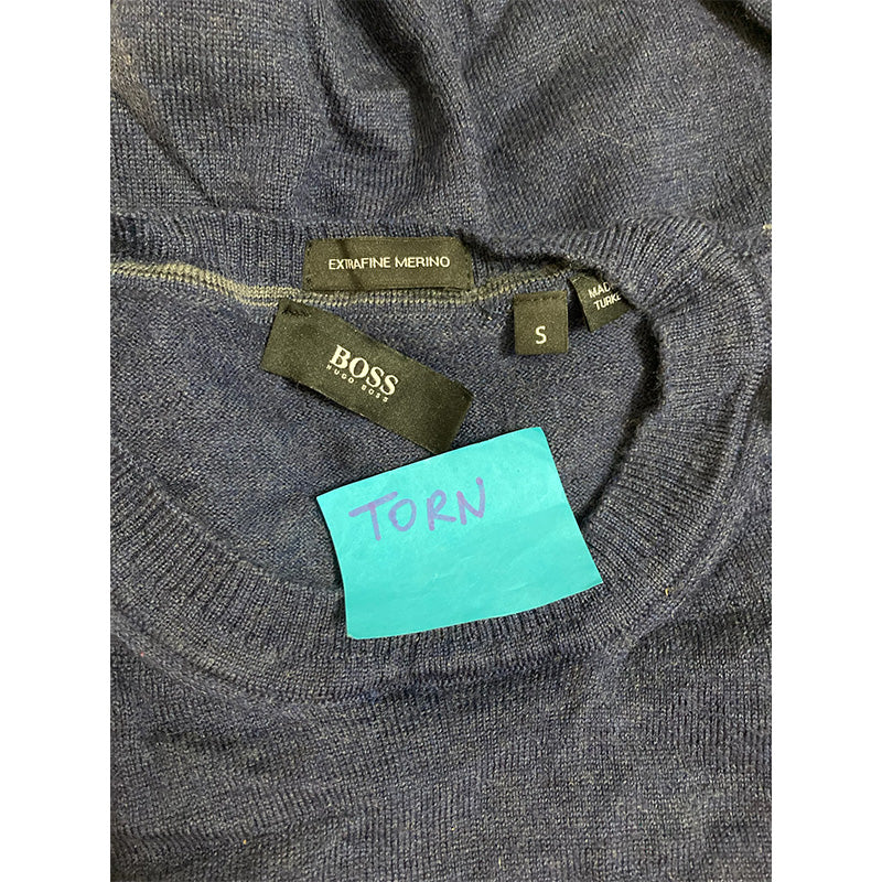NWD BOSS Men's Regular-Fit Merino Sweater Navy S