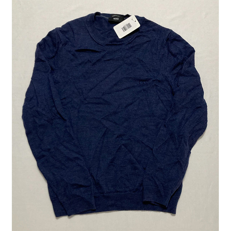 NWD BOSS Men's Regular-Fit Merino Sweater Navy S
