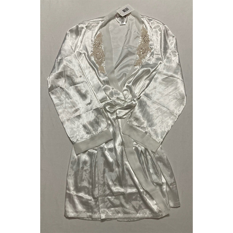 NWD Linea Donatella Midnight Short Wrap Robe White S/M
