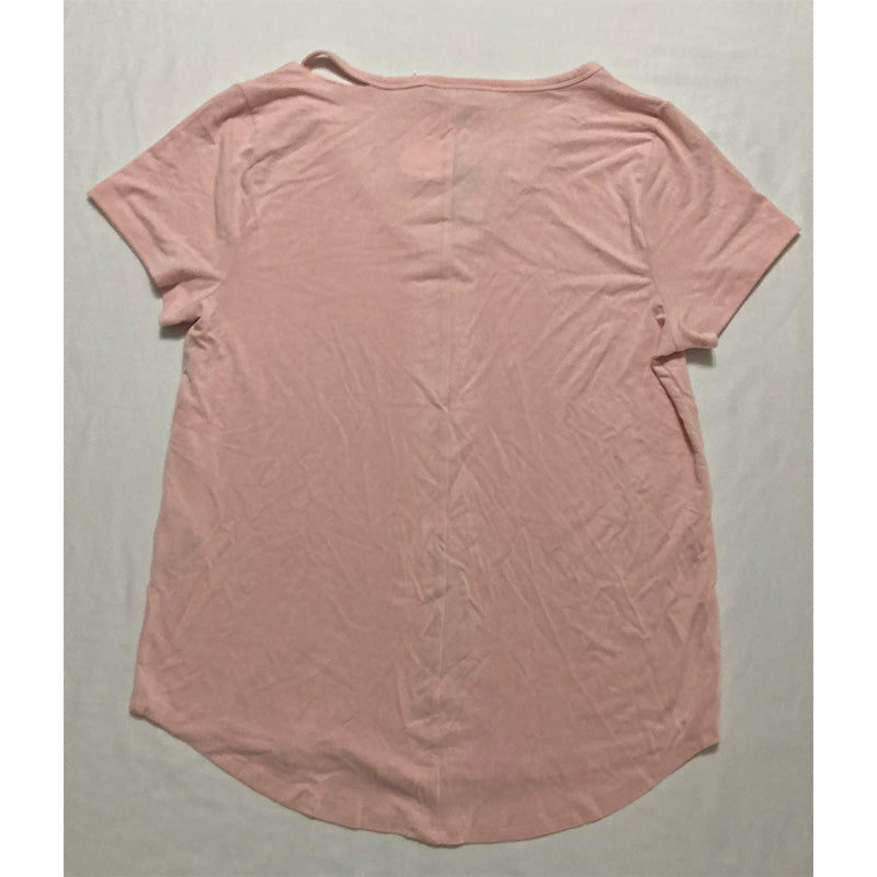 Jenni Style Not Size Short Sleeve Neckline Cutout T-Shirt Pink L