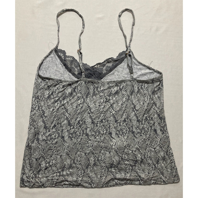 INC Only Pajama Top Adjustable Straps Snake Grey XS
