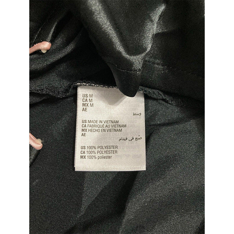 INC Satin Notch Collar Only Pajama Top Black M