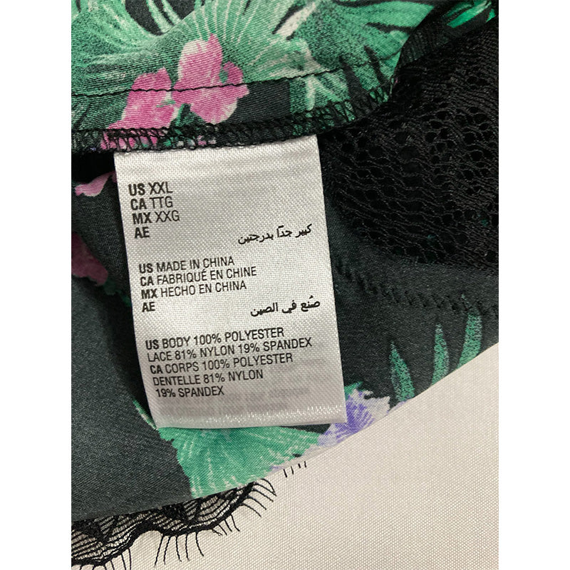 INC Lace-Trim Satin Cami Multicolor 2XL