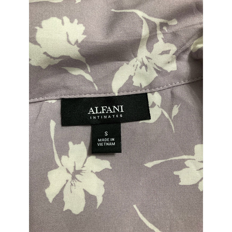 Alfani Only Pajama Top Notch Collar Purple S