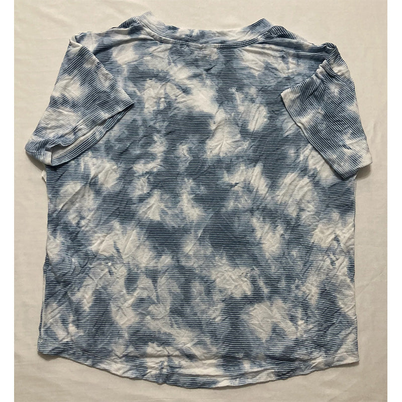 Alfani V-Neck Only Pajama Top Tie Dye Blue M