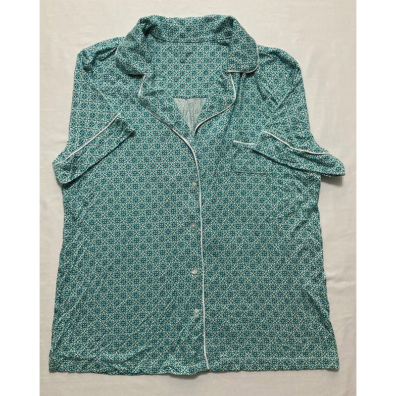 Alfani Notch Collar Only Pajama Top Blue M