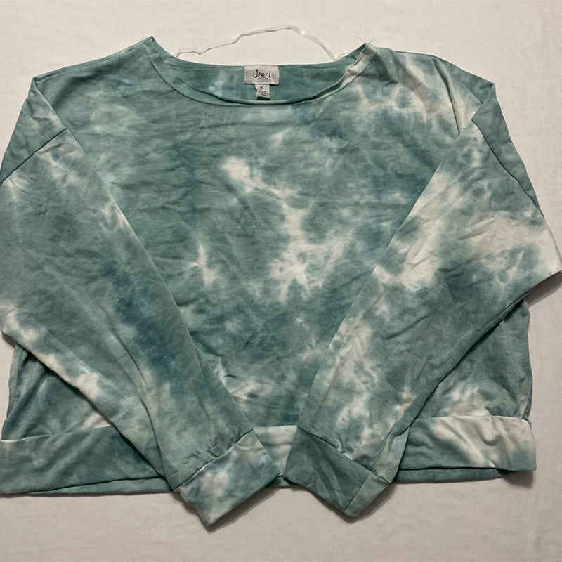 Jenni Tie-Dyed Loungewear Only Pajama Top Seafoam XL