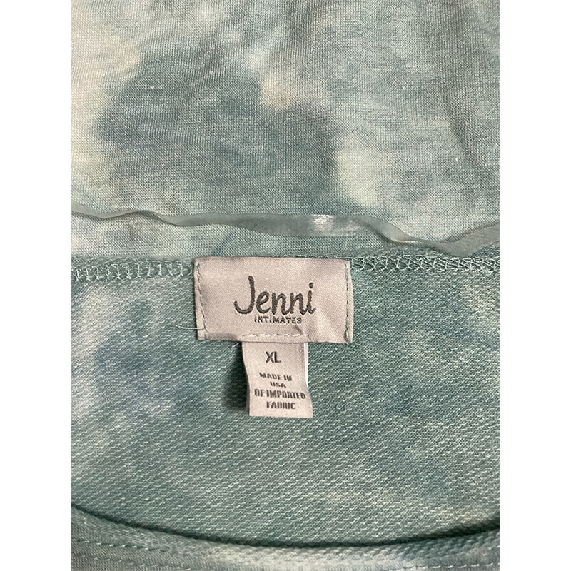Jenni Tie-Dyed Loungewear Only Pajama Top Seafoam XL