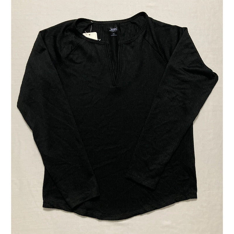 Jenni Long Sleeve Only Pajama Top Black L