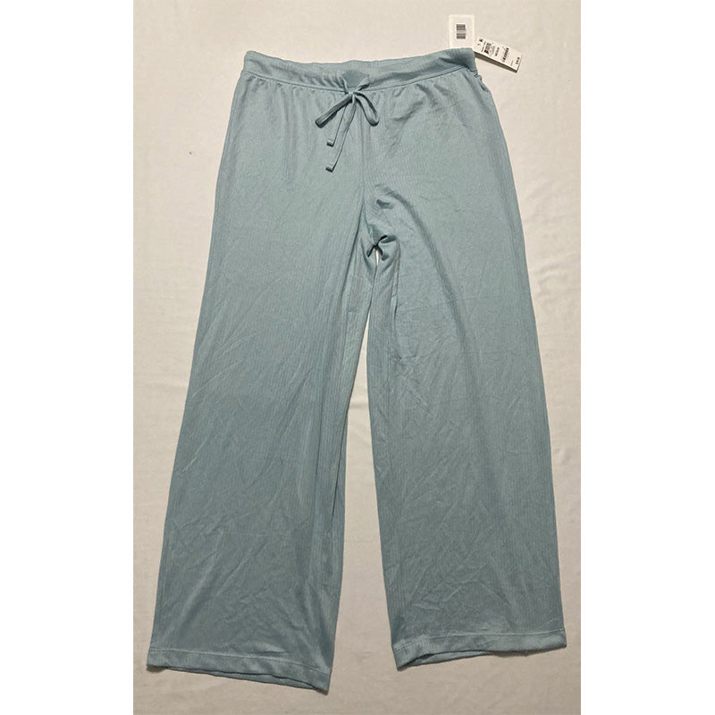Jenni Solid Ribbed Only Pajama Pants Blue M