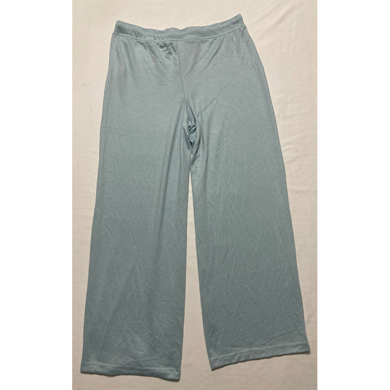 Jenni Solid Ribbed Only Pajama Pants Blue M