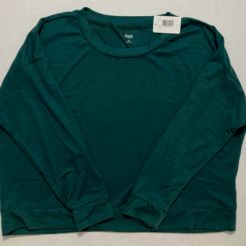 Jenni Long Sleeve Only Pajama Top Green XL