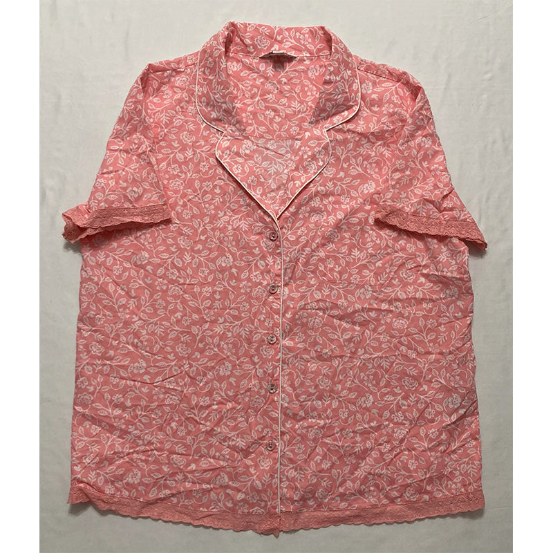Charter Club Notch-Collar Only Pajama Top Pink L
