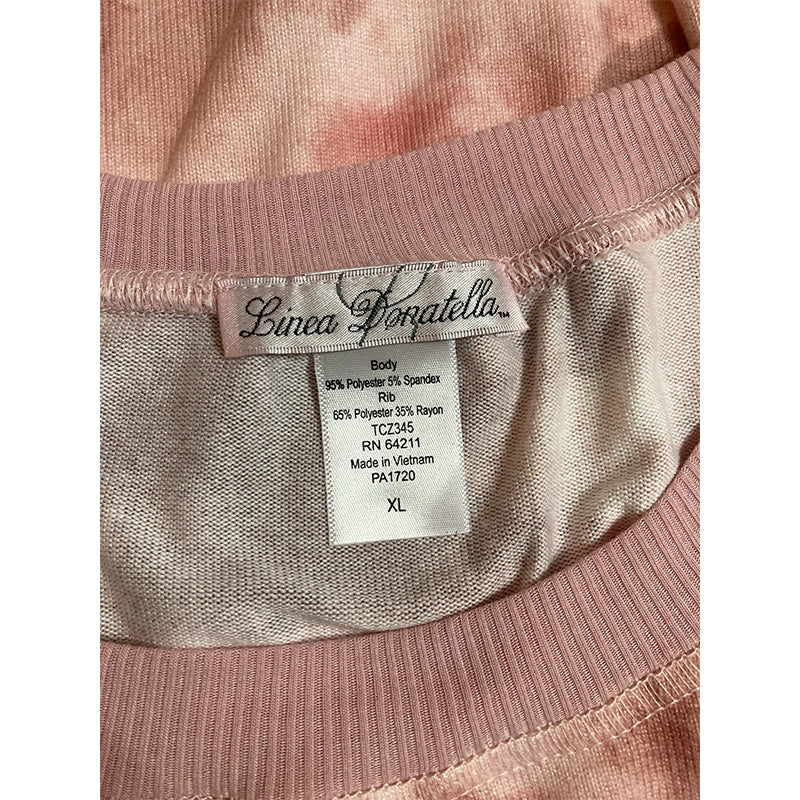 Linea Donatella Comfort Zone Tie-Dyed Only Top Pink XL