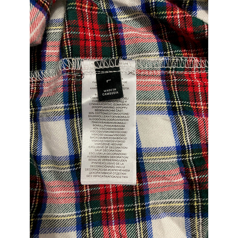 Unbranded Only Pajama Pants Long Sleeve Plaid Red L