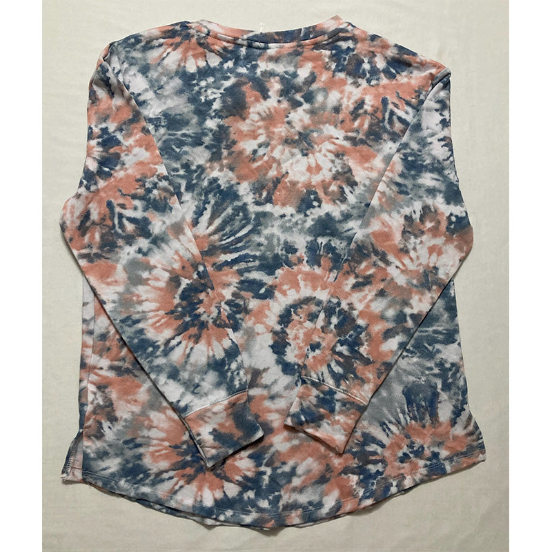 Roudelain Printed Brushed Butter Only Pajama Top Tie Dye S