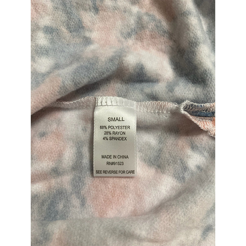 Roudelain Printed Brushed Butter Only Pajama Top Tie Dye S