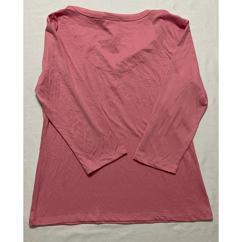 INK + IVY Henley Tee Only Pajama Top Pink M