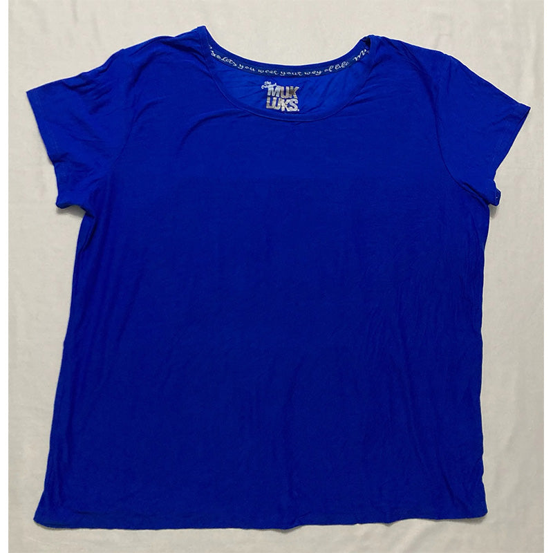 Muk Luks Short Sleeve Tee Only Pajama Top Blue L