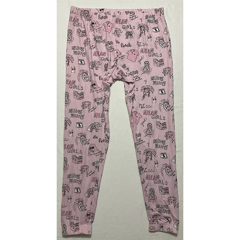 Meangirls Only Pajama Pants Long Sleeve Pink L