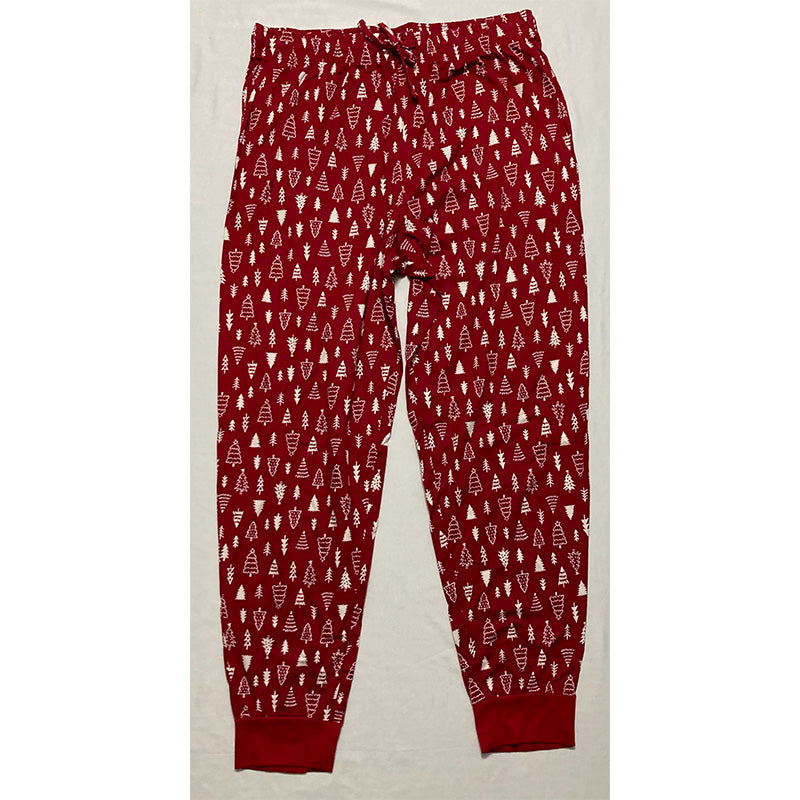 FAMILY PJs Men Sets Red Elastic Band Graphic Long Sleeve Red L