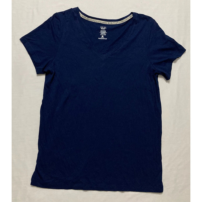 Hue Only Short Sleeve V-Neck Sleep Top Navy S