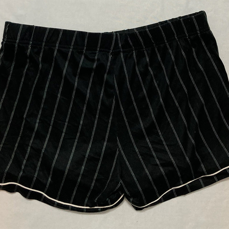 BCBGMAXAZRIA Sleep Short Striped Black and White L