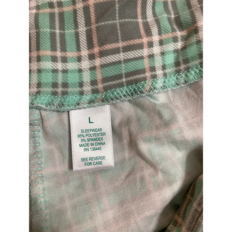 Unbranded Wide Leg Flannel Only Sleep Pant Green L