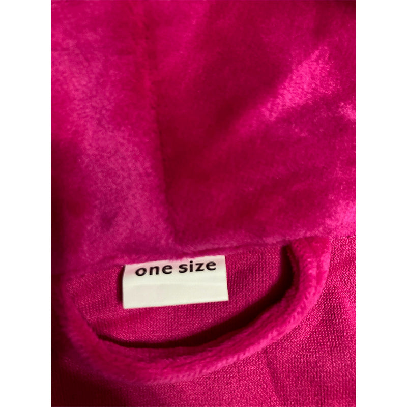 Unbranded Robe Long Sleeve Notch Collar Pink One Size