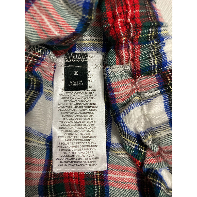 Unbranded Only Pajama Pants Long Sleeve Plaid Red M