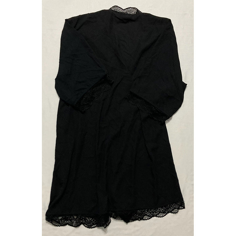 NWD INC Robe With Lace Black XL