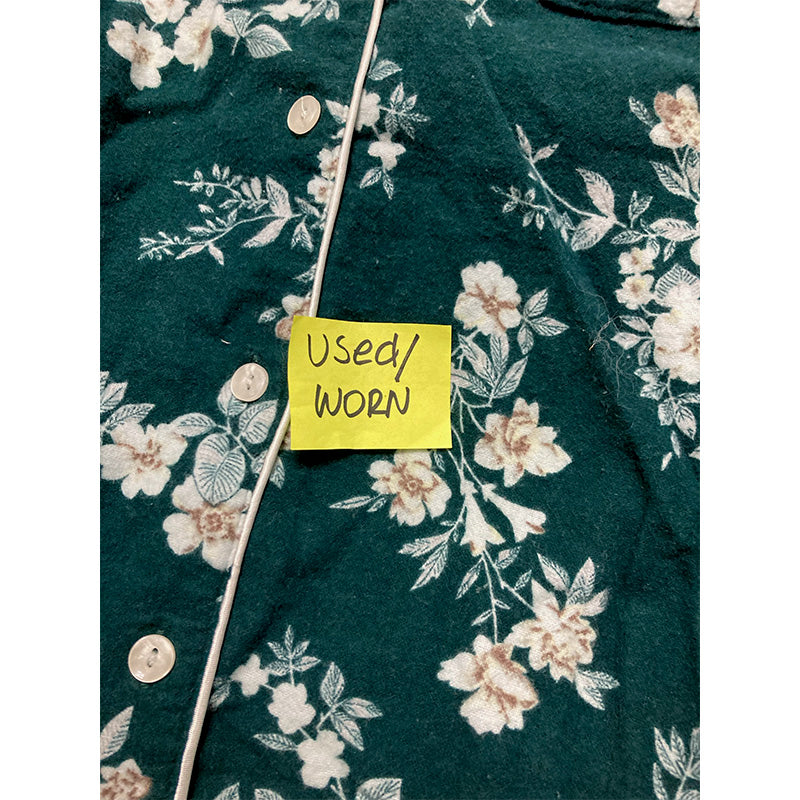 NWD Charter Club Printed Cotton Flannel Pajama Set Green S