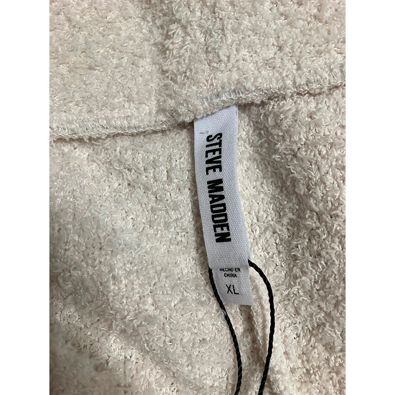 Steve Madden Wide-Leg Chenille Sleep Pants White XL