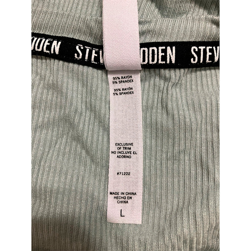 Steve Madden Ribbed Only Short-Sleeve Baby Sleep Tee Gray L