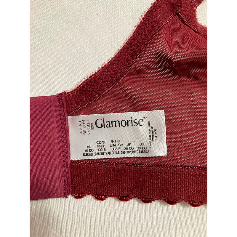 Glamorise Full Figure MagicLift Original Support Bra Burgundy 38DD
