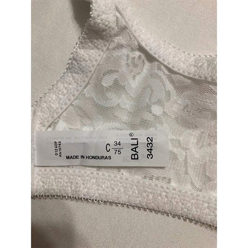 NWD Bali Lace and Smooth Underwire Bra White 34C