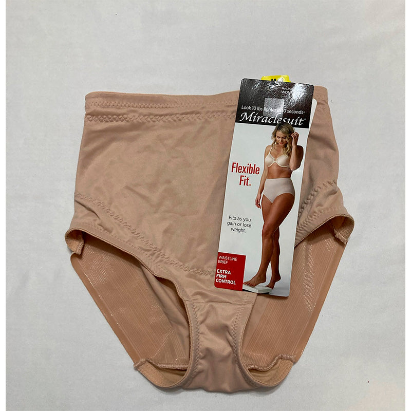 NWD Miraclesuit Shapewear Flexible Fit Firm Control Waistline Brief Nude M