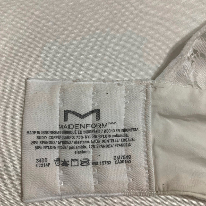 NWD Maidenform One Fab Fit Underwire Bra White 34DD
