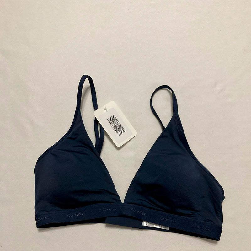 NWD Calvin Klein Form to Body Lightly Lined Triangle Bralette Navy M