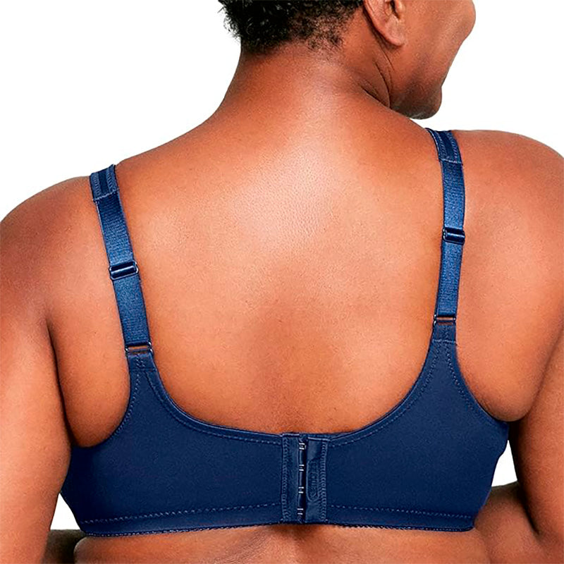 Glamorise Full Figure Wirefree Minimizer Support Bra Blue 38D