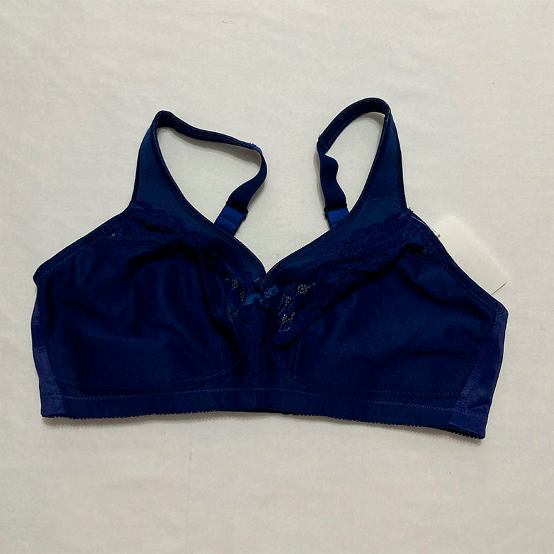 Glamorise Full Figure Wirefree Minimizer Support Bra Blue 38D