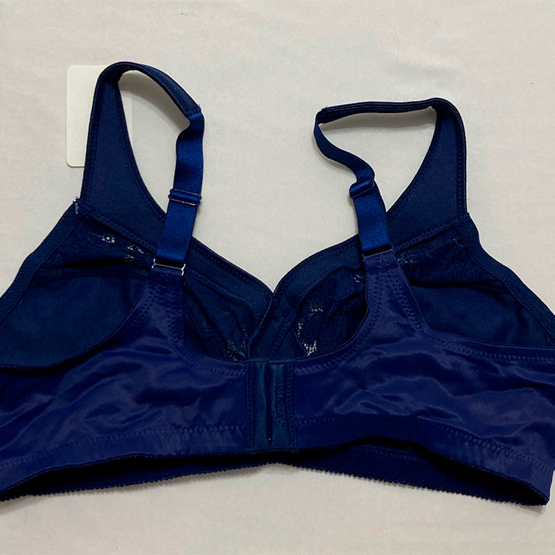 Glamorise Full Figure Wirefree Minimizer Support Bra Blue 38D