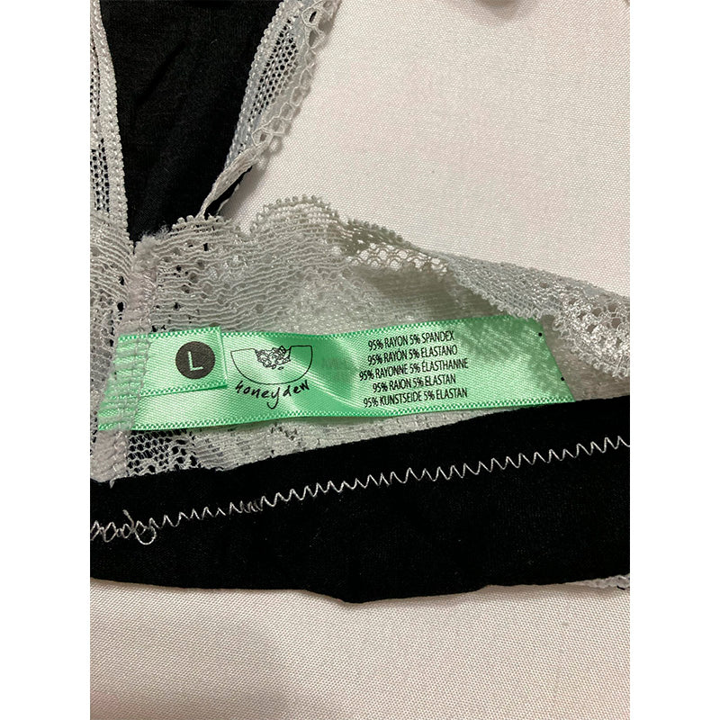 Honeydew Thong With Lace Black/Grey L