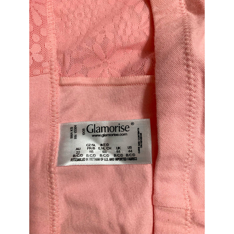 Glamorise Front-Closure Cotton T-Back Wirefree Pink Blush 44 B/C/D