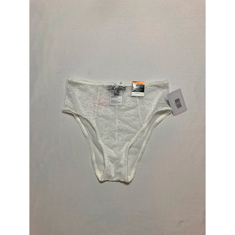 NWD INC Cheeky Lace Brief Underwear White S