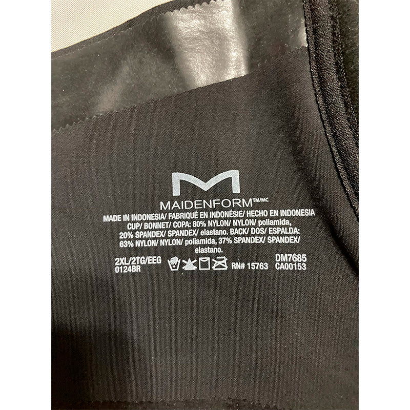 NWD Maidenform Pure Comfort Strapless Bra Black XXL