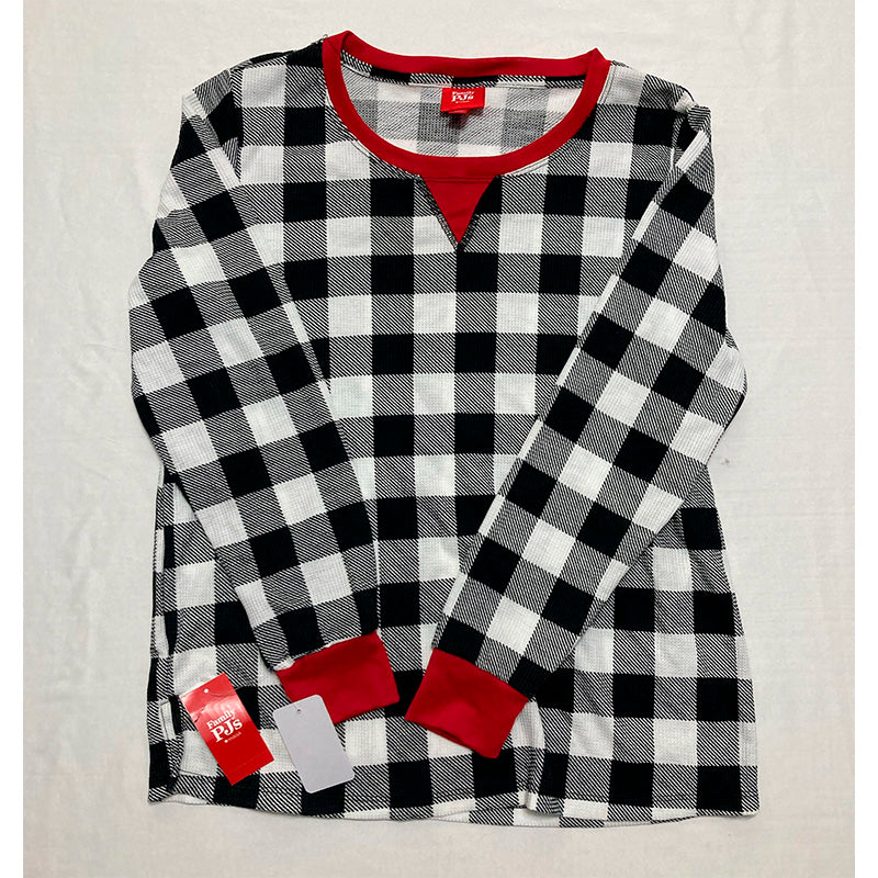 Family Pajamas Only Pajama Top Matching Thermal Buffalo Black and White M