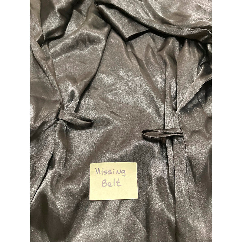 NWD Linea Donatella Satin Wrap Robe Black S/M