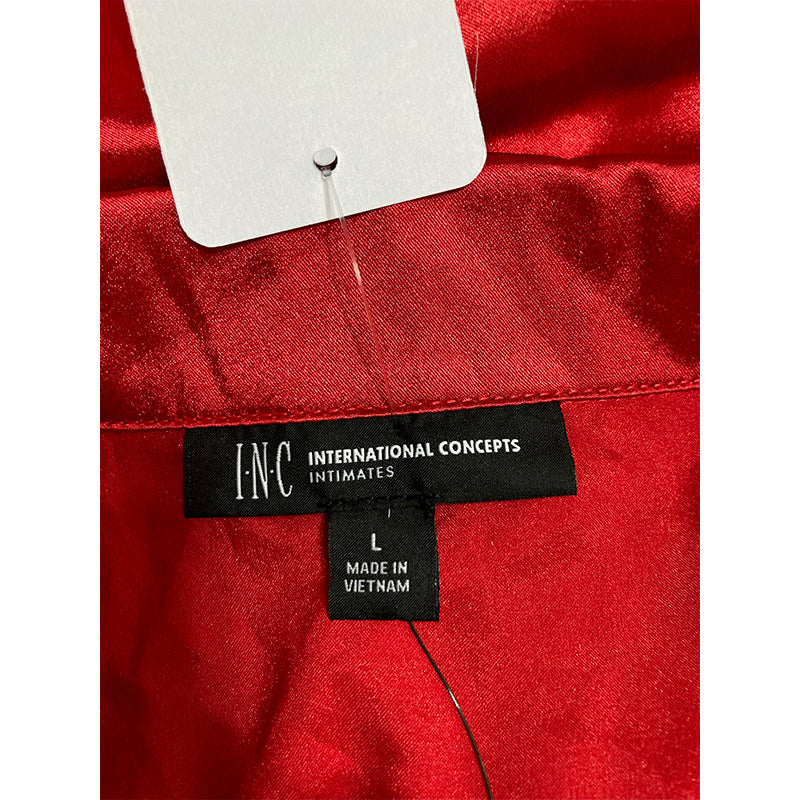 INC Satin Notch Collar Only Pajama Top Ski Patrol L