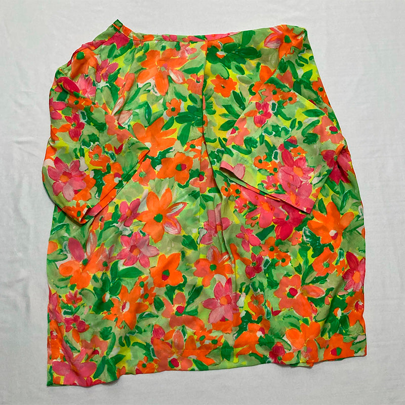 Sanctuary Floral Satin Boxer Only Pajama Top Multicolor S